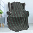 thumbnail image 4 of Vintage Soft Flannel Fleece Blanket, Victorian Curls and Swirls with Geometric Rhombus Ornamental Illustration, Cozy Plush for Indoor and Outdoor Use, 50" x 70", Sea Green Dried Rose, by Ambesonne, 4 of 5