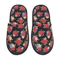 thumbnail image 2 of KLL Red Rose Flower Slippers for Women Men House Slip on Indoor Outdoor Bedroom Furry Fleece Lined Ladies Comfy Anti-Skid Rubber Hard Sole-Medium, 2 of 8