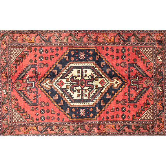 Ahgly Company Machine Washable Indoor Rectangle Traditional Rust Pink Area Rugs, 5' x 8'