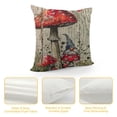 thumbnail image 4 of PRATYUS Colorful Mushroom House Throw Pillow Covers Vintage Wood Background with Lotus Leaf Flower Ladybug Insects Pillow Cases Spring Farmhouse Decorative Cushion Cover 12x12in, 4 of 5