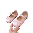 thumbnail image 7 of Girls Bow Decor Mary Jane Flat Shoes with Heart Buckle Scalloped Edge Soft Sole Dress Shoes Cute Princess Shoes, 7 of 7