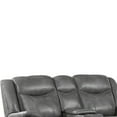 thumbnail image 2 of Leatherette Recliner Wooden Loveseat with Power Cord and USB Docks, Gray, 2 of 5