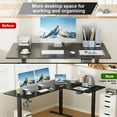 thumbnail image 2 of Homall Adult L Shape Adjustable Height Ergonomic Comfort and Stability Electric Sit Stand Desk, Black, 2 of 7