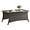Brown, variant on HUMMUH Outdoor Coffee Table Patio Rattan Patio Side Table Built-in Black Glass Top PE Wicker Rectangle Sofa Table Dark Brown