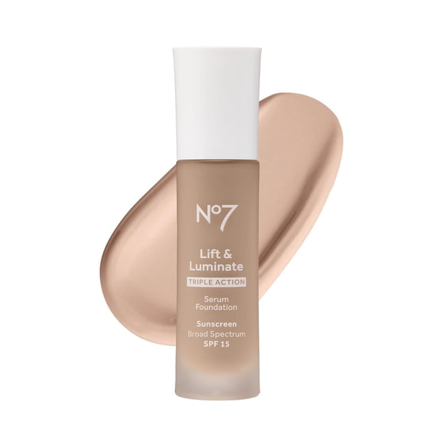 Base de maquillaje No7 Lift & Luminate de triple acción, SPF 15, 30 ml