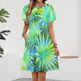 thumbnail image 2 of Hawaiian Flowers And Leaves for Background Sundress Short Sleeve Dress Summer Women Clothes Dress for Women Dresses, 2 of 7