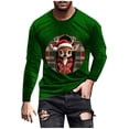 thumbnail image 2 of Donemore Men's Christmas Reindeer Print Casual Long Sleeve Shirt Soft Polyester-Cotton Blend Loose Fit Top for Holiday & Daily Wear, 2 of 5