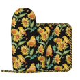 thumbnail image 2 of Honeii Sunflowers And Bird patten Oven Mitts and Pot Holders Sets, Baker Oven Mitts, Mittens for Kitchen Decor, Baking Lover over Gloves Gifts, 2 of 7