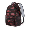thumbnail image 2 of Game Controller Red Pattern Backpack for School, Cute School Bag with Adjustable Shoulder Straps and Padded Back, 15.3"x11"x6.7", 2 of 5