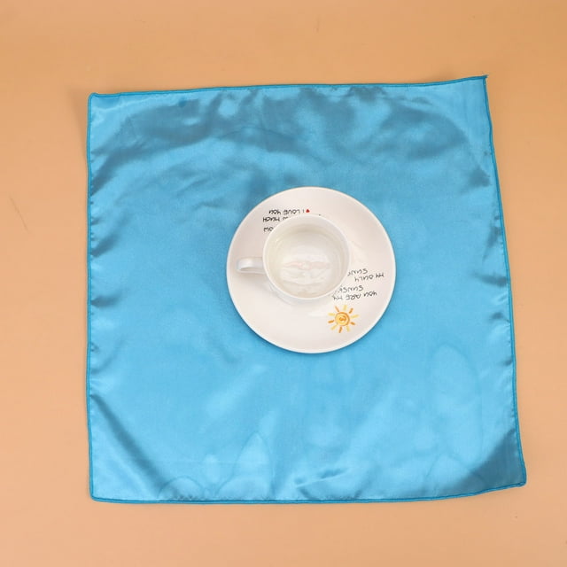 OULII Blue Polyester Solid Color Napkin Cloth for Hotel Use, Soft Material, Machine Washable, 40x40cm