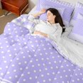 thumbnail image 4 of Manfei Geometric Check 7-Piece Twin Bedding,Minimalism Polka Dot Bedding Comforter Set,Purple,Reversible, 4 of 7
