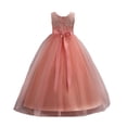 thumbnail image 2 of Girls 3-14T Bridesmaid Wedding Maxi Dresses Prom Dress, Uccdo Princess Flower Girl Tulle Dress Pageant Ball Gown Party Swing Dress, 2 of 4