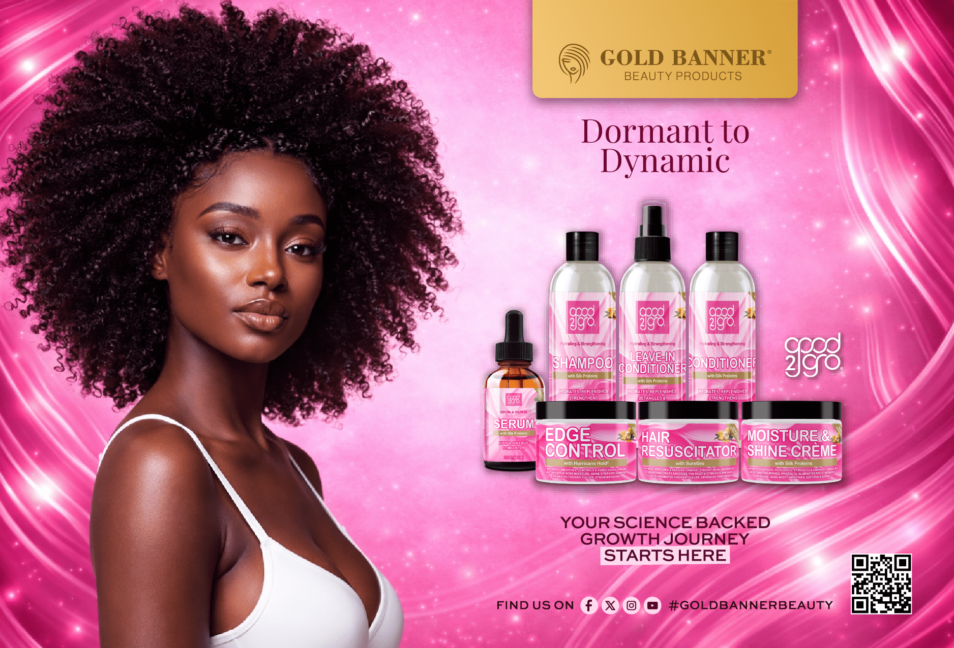 GOOD2GRO Edge Control Gel – 4 oz | Instant Hurricane Hold with Mango & Shea Butter | Vegan, Non-Flaking & Shine-Enhancing for 4C Hair