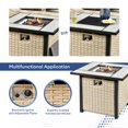 thumbnail image 6 of XIZZI 5 Pieces Outdoor Patio Furniture Sets with 30" Fire Pit Table,Wicker Conversation Set for Porch Deck,Beige Rattan Sofa Chair,Blue Cushion, 6 of 8