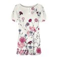 thumbnail image 4 of Summer Savings Clearance! Edvintorg Women's Summer 2 Piece Outfits Shorts Sets Fashion Women Casual Print Short Sleeve Button Tops Nightwear Shorts Sleepwear Sets White S, 4 of 6