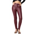 thumbnail image 5 of INSPIRE CHIC Women's Faux Leather Skinny High Waisted Pants XS Burgundy, 5 of 6