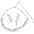 thumbnail image 4 of AVEKI Faux Pearls Rhinestone Necklace Earring Set, Shiny Bride Jewelry with Perfect Size, Excellent Quality, Wide Application B0514, 4 of 8