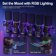 Socodox XLR/USB Dynamic Microphone Kit, PC Mic for Streaming,Podcasting,Gaming,RGB,Mute and Noise Cancelling Function,Volume Control,Headphone Jack