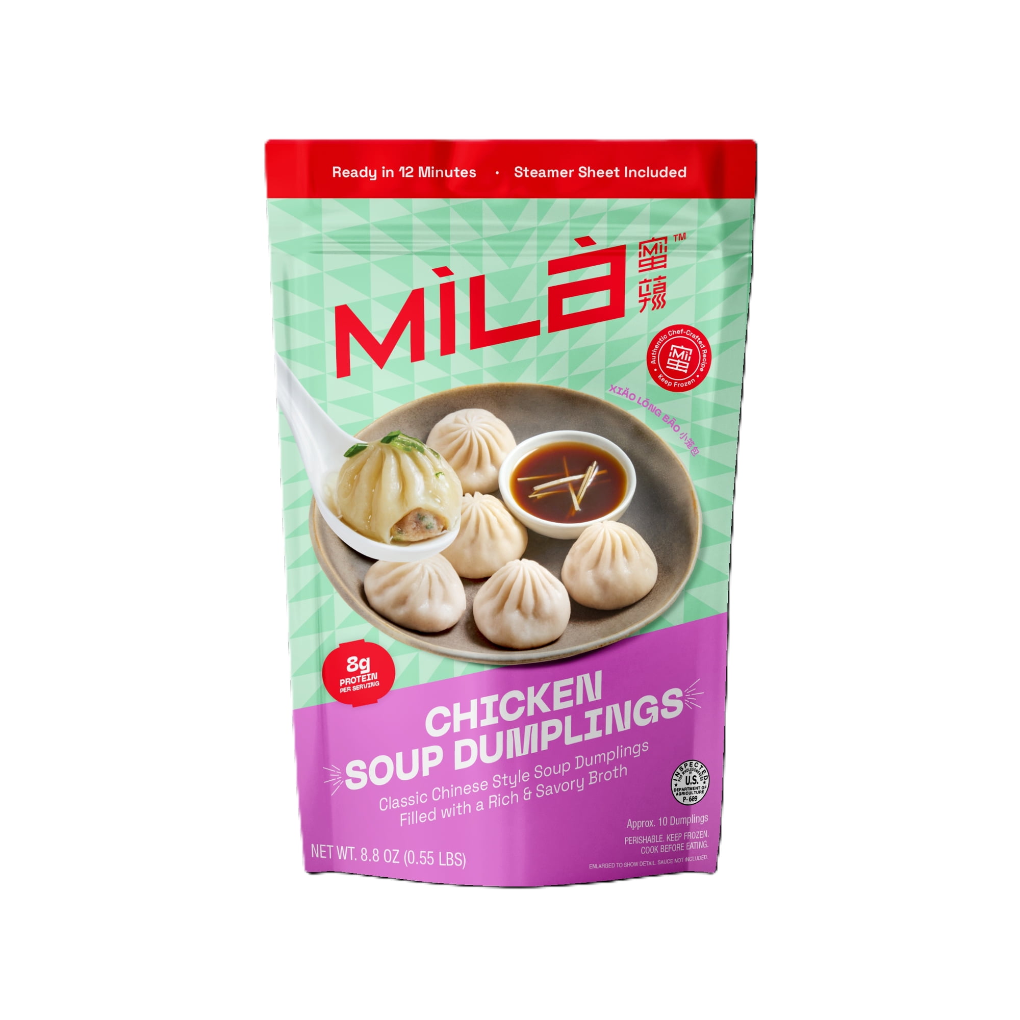 Mila Chicken Soup Dumplings, 10 Count, 8.8 oz Bag (Frozen)