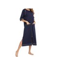 thumbnail image 6 of Maxcozy Maternity Nightgown Women Loose Round Neck Short Sleeved Zipper Pajamas Sleepwear with Pockets, 6 of 6
