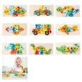 thumbnail image 2 of Wooden Early Learning 3D Puzzle Blocks Animal And Transportation Recognition Building Set For, 2 of 8