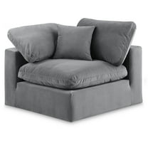 Meridian Furniture Comfy Grey Velvet Corner Chair