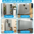 thumbnail image 4 of JAORD Metal Storage Locker, 18 Doors Metal Lockers for Office Gym Bedroom Dormitory, 72" Tall Steel Locker cabinet for Employees, Assembly Required (18 Doors, Light Gray), 4 of 8