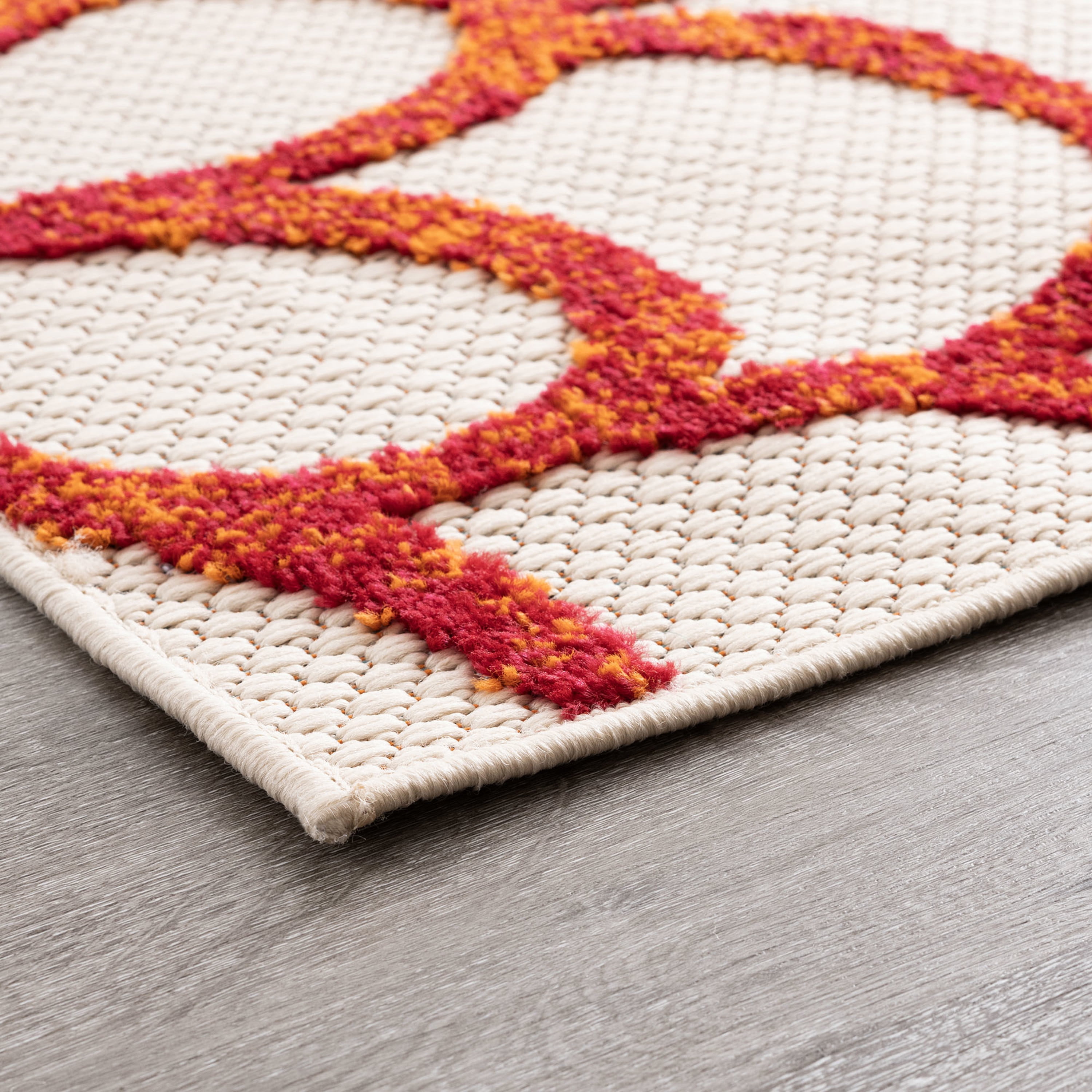 Oasis Modern Floral Multicolor Polypropylene Indoor Outdoor Area Rug, 5'x7' Rectangle