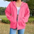 thumbnail image 6 of MESSUEN Zip Up Hoodie Women Baggy Sweatshirt for Women Long Sleeve Hoodies for Women Sleeveless T Shirts for Women Fall Jacket Womens Jacket Tee Shirts Womens Hot Pink L, 6 of 7