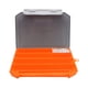 thumbnail image 1 of Estuche organizador portátil para aparejos de pesca con divisores extraíbles para señuelos, cebos, anzuelos y aparejos de agua salada y dulce. naranja, 1 of 9