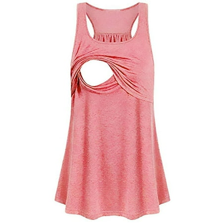 

Fragarn Maternity clothes Women Maternity Loose Comfy Pull-up Tank Tops Vest Breastfeeding Shirt
