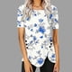 thumbnail image 3 of Blusas de Manga Corta para las Mujeres Botón Impreso Cuello Redondo Top Casual, Blusas para las Mujeres Casual, 3 of 5