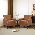 thumbnail image 6 of UIXE PU Leather Accent Chairs Set of 2 Modern Armchair Upholstered Arm Chair for Living Room, Brown, 6 of 7