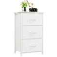 thumbnail image 1 of Eunos White Nightstand with Removable Fabric Storage, 3 Drawer Small Dresser for Bedroom Hallway, 1 of 7