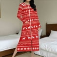 thumbnail image 6 of Fewfanhot Nightgowns for Women Cotton Long Sleeve Hooded Robe Night Gown Contrast Color Full Length Loungewear with Pockets, 6 of 9