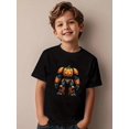 thumbnail image 1 of Boys Halloween Pumpkin Robot Graphic T-Shirt, Black Casual Halloween Shirts With Pumpkin Robot, Girls/Boys Fall Clothes, Round Neck Short Sleeve T-Shirt, 1 of 7