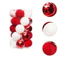 thumbnail image 6 of yotijay 25 Pieces Christmas Balls Xmas Tree Hanging Decorations Novelty Christmas Decors Red White, 6 of 9