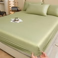 thumbnail image 5 of Four-Piece Bed Sheet Set,Fitted Bottom Sheet Queen Fitted Sheet Solid Color Fitted Bed Sheet Soft Bottom Sheet With 11" Deep Pocket Washed Mattress Cover Fit Bed Sheets, 5 of 6