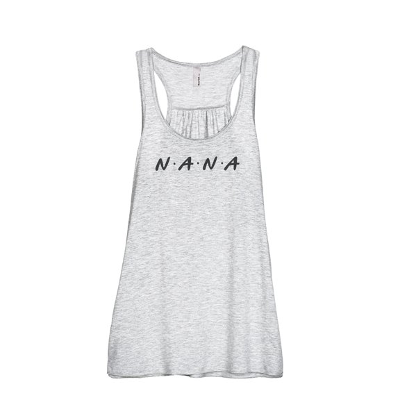 Nana Friends Women's Fashion Sleeveless Flowy Racerback Workout Yoga Tank Top Sport Grey Small