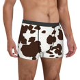 thumbnail image 4 of Salouo Brown Cow Print Men's Boxer Briefs,Breathable Underwear Elastic Waistband Briefs for Men -Small, 4 of 8