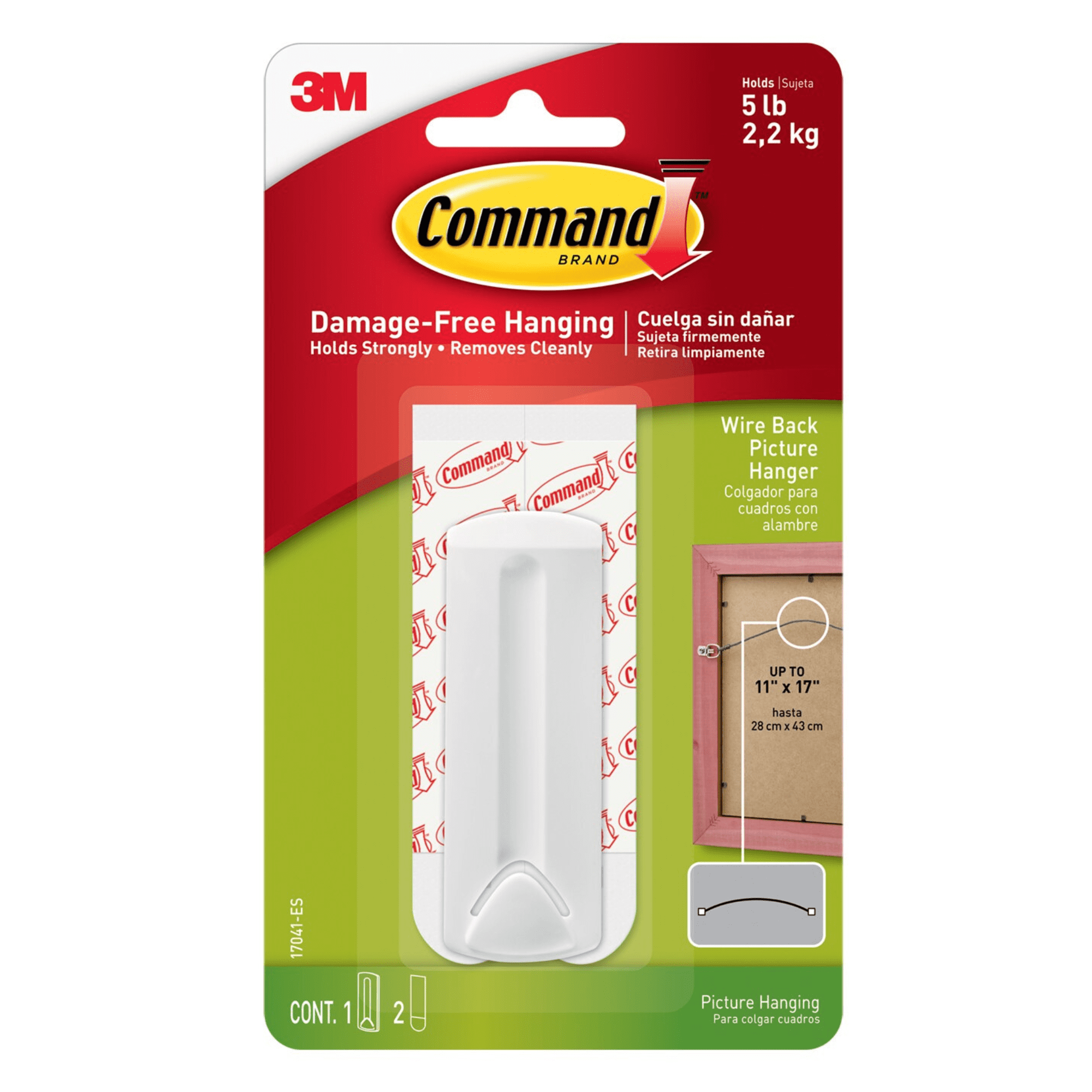 Command Wire-Backed Picture Hanger [Removable]: 3-pack (White) [4-sets]