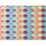 Pack of 1, Metallic Mermaid Dreams 30" x 50' Gift Wrap Roll For Holiday Or Celebration, Made In USA
