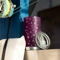 thumbnail image 3 of 20oz Tumblers Purple Christmas Star Pattern Stainless Steel Vacuum Insulated Double Wall Travel Tumbler Cups Mug with Lid and Straw,Cleaning Brush for Cold & Hot Drinks, 3 of 7