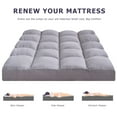 thumbnail image 2 of QUEEN ROSE Twin Mattress Topper, Extra Thick Cooling Mattress Pad Cover, 400 TC Cotton Pillow Top Protector, 8-21 inch Deep Pocket, Soft Spiral Fiber Pad for Back Pain, Down Alternative Fill, Gray, 2 of 7