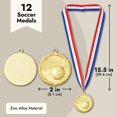 thumbnail image 4 of Paquete de 12 medallas de fútbol Juvale para adultos con cinta, 4 of 8