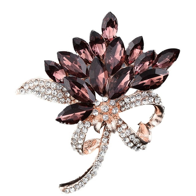 tredstone Femmes Strass Fleur Broches Épingles Alliage Femme Redbud Épingle de Poitrine Foulards Boucle Bijoux Ornements