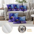 thumbnail image 3 of Modern Purple Blue Outdoor Pillow Covers, Waterproof Decorative Throw Pillowcases Set of 2, Abstract Art Gradient Gold Foil Line Couch Cushion Cases with Zipper for Outside Patio Garden Sofa 20"x20", 3 of 9