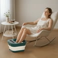 thumbnail image 2 of MaxKare Collapsible Foot Spa Bath Massager with Heat Bubbles Vibration 3 in 1 Function, 6 Massaging Rollers Pedicure for Feet Home Use, Green, 2 of 10