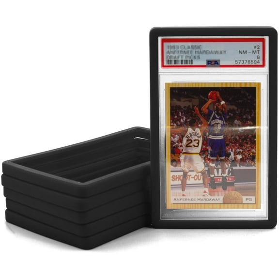 CASEMATIX PSA Slab Bumper Guards 5-Pack – Black TPU Protectors for Graded Cards