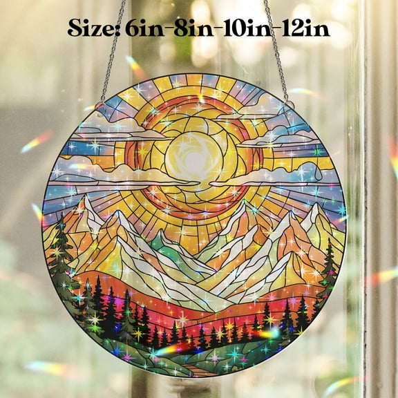 Lotusprinthandmade Colorful Sunrise Custom Shape Star Hologram Ornament 3.5in, Colorful Sunrise Artwork Ornament